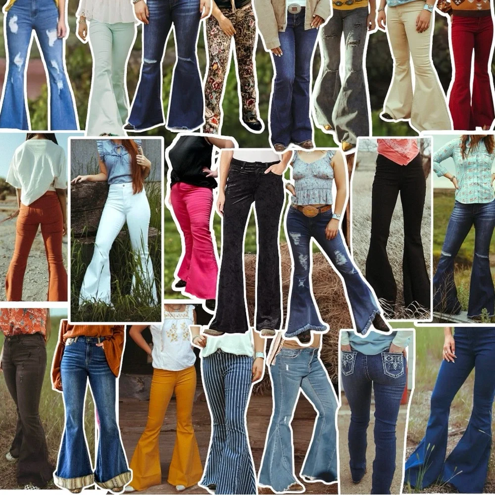 Lucky & Blessed Carson Grey Corduroy Flare Plus Size Jeans NEW Sizes: 16, 18, 20 - Picture 8 of 8